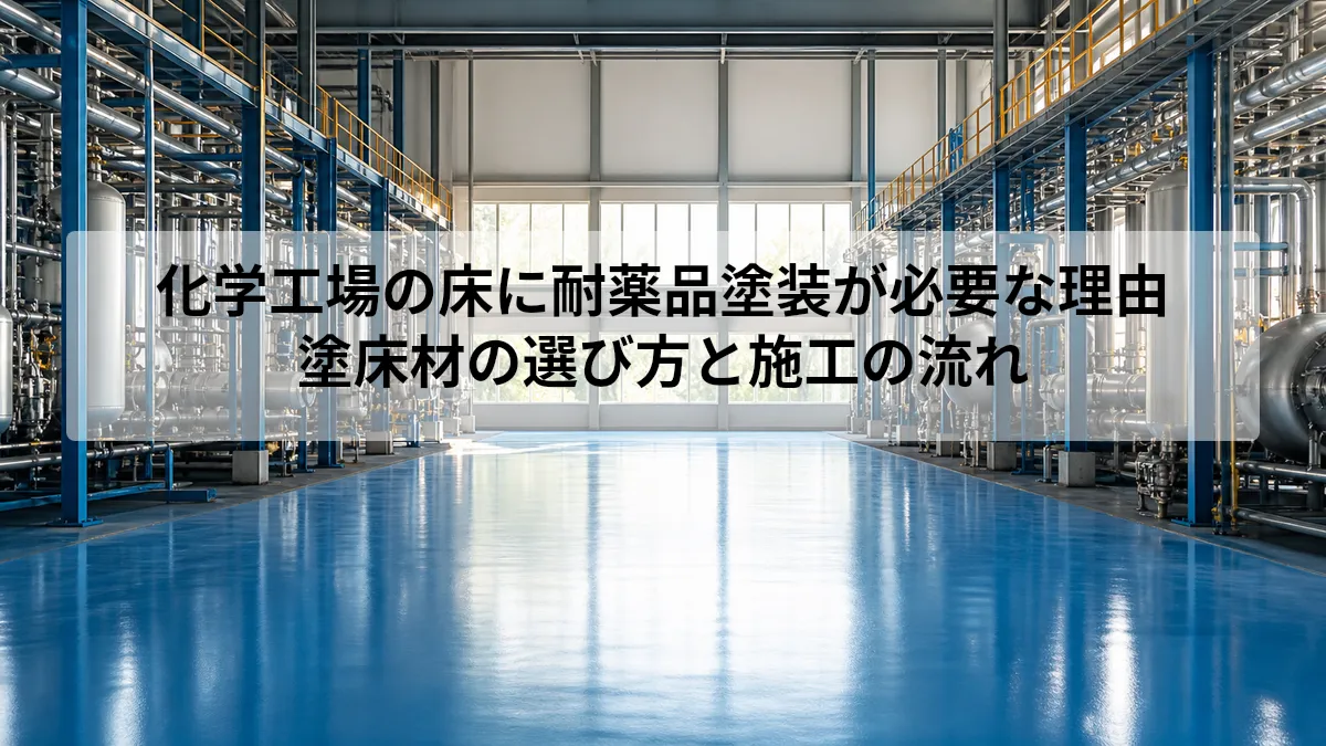 化学工場の床に耐薬品塗装が必要な理由｜塗床材の選び方と施工の流れ