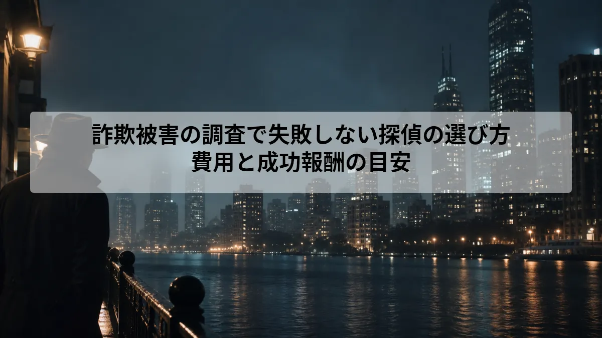 詐欺被害 探偵 調査 費用 成功報酬