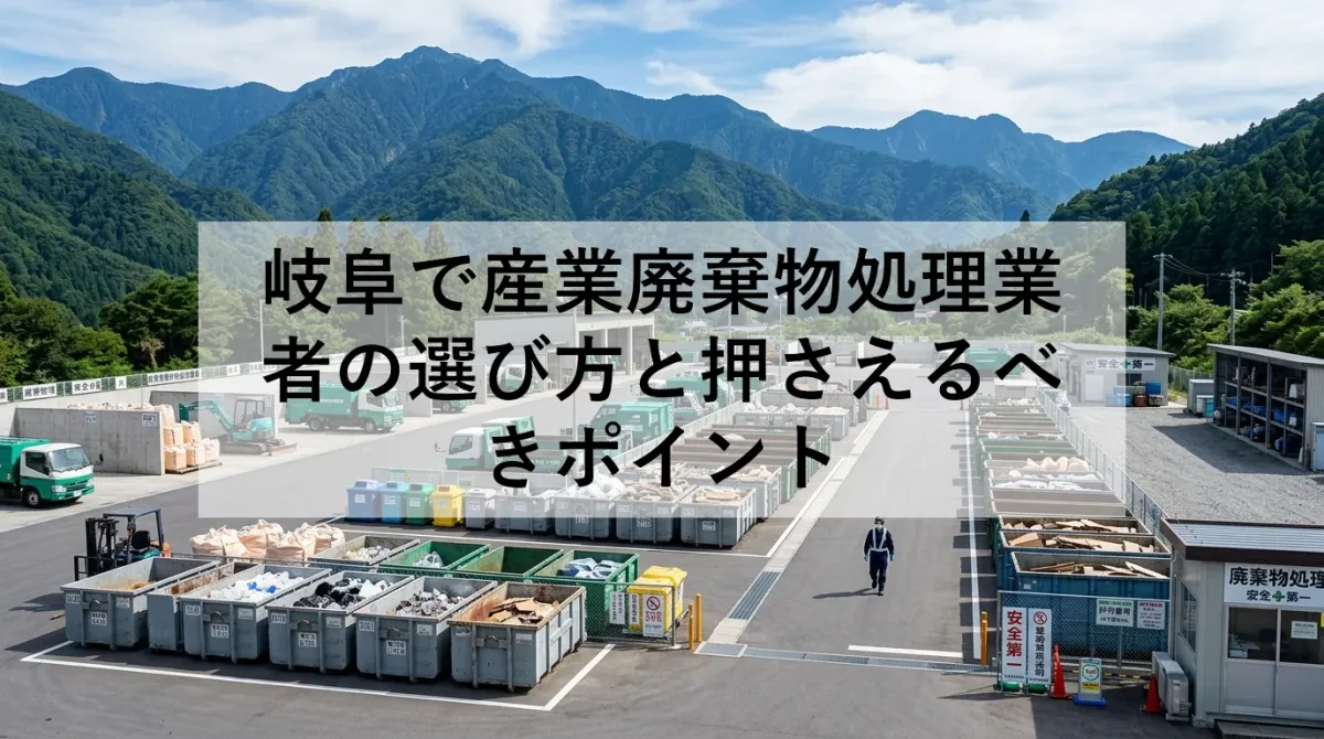 岐阜で産業廃棄物処理業者の選び方と押さえるべきポイント