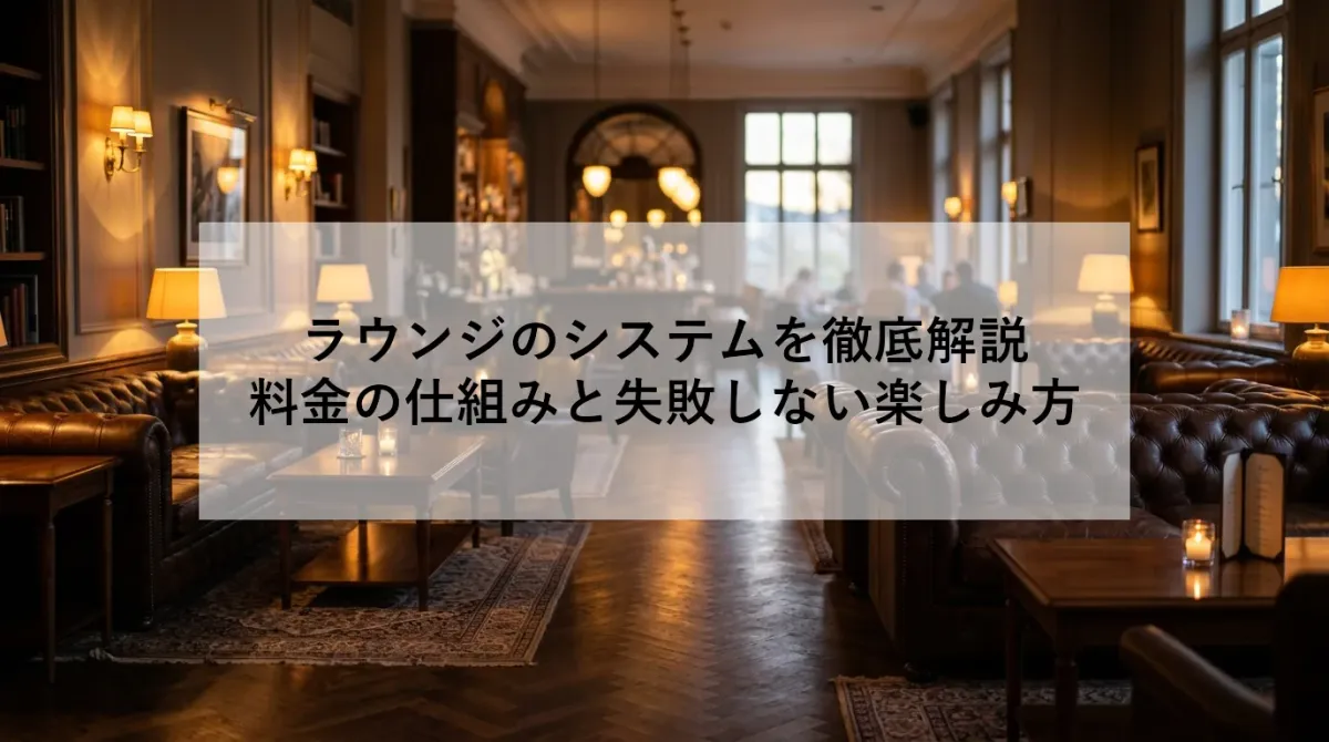 ラウンジのシステムを徹底解説|料金の仕組みと失敗しない楽しみ方