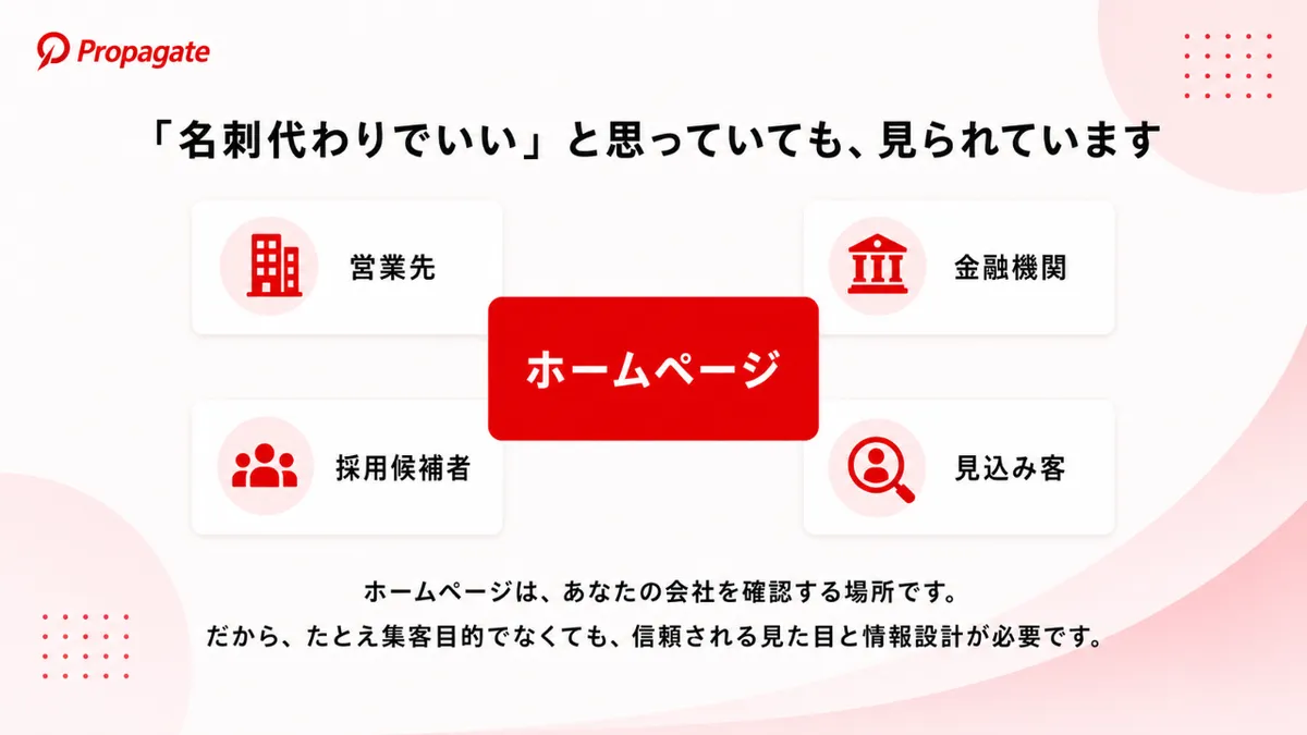 ホームページは名刺代わりでも見られている