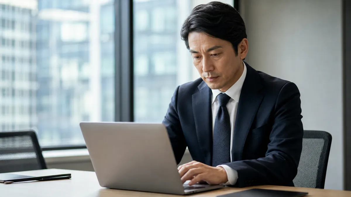 自社に合う補助金を探す中小企業の経営者