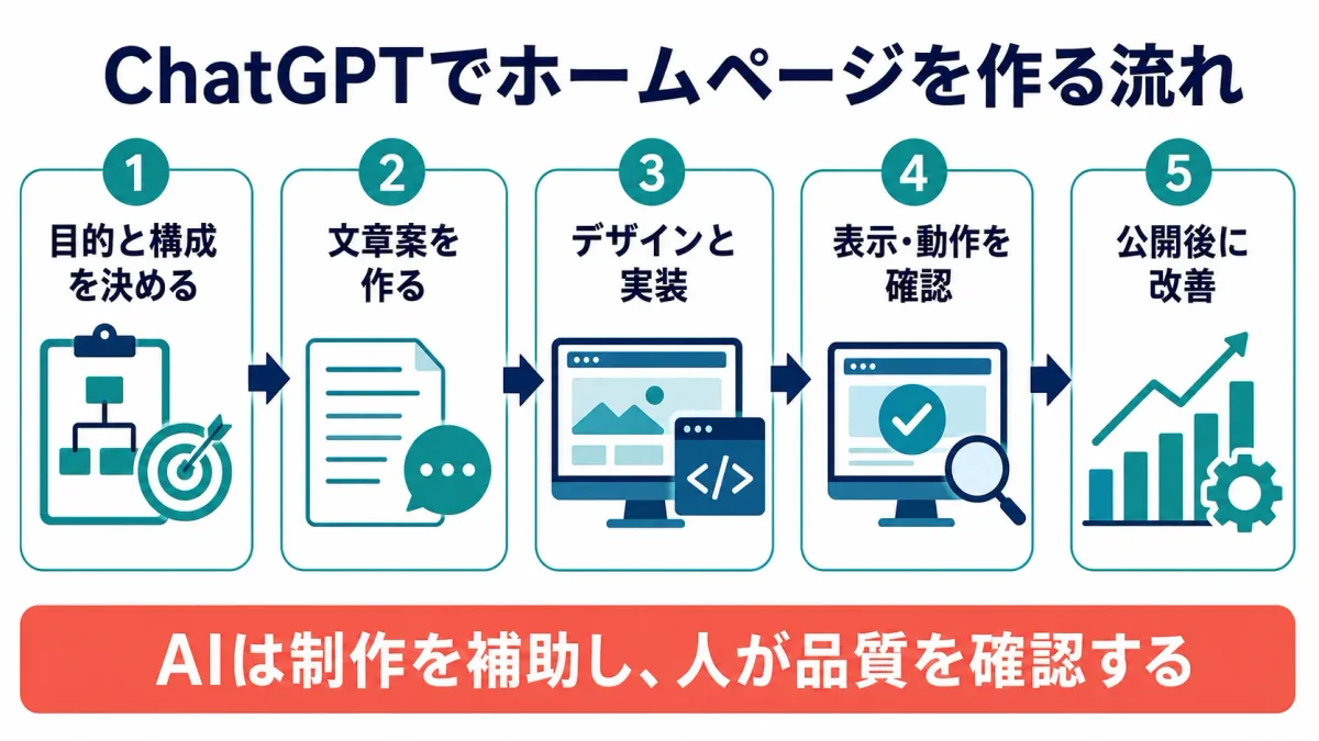 ChatGPTでホームページを作る5つの手順