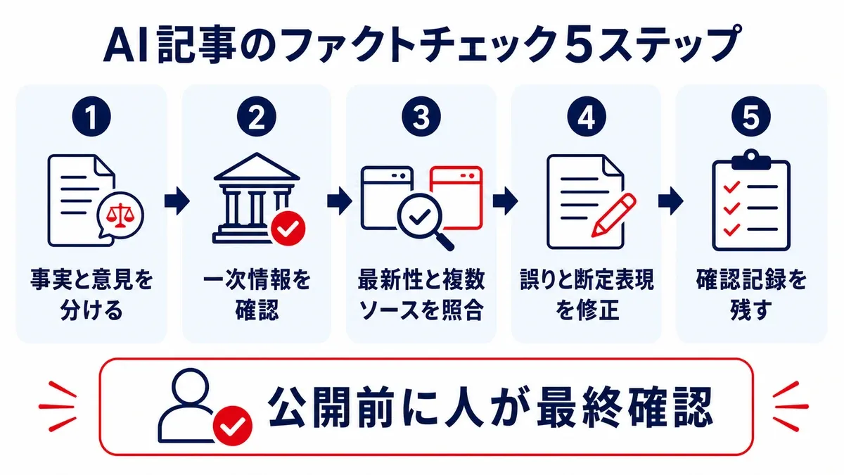 AI記事のファクトチェックを公開前に進める5つの手順