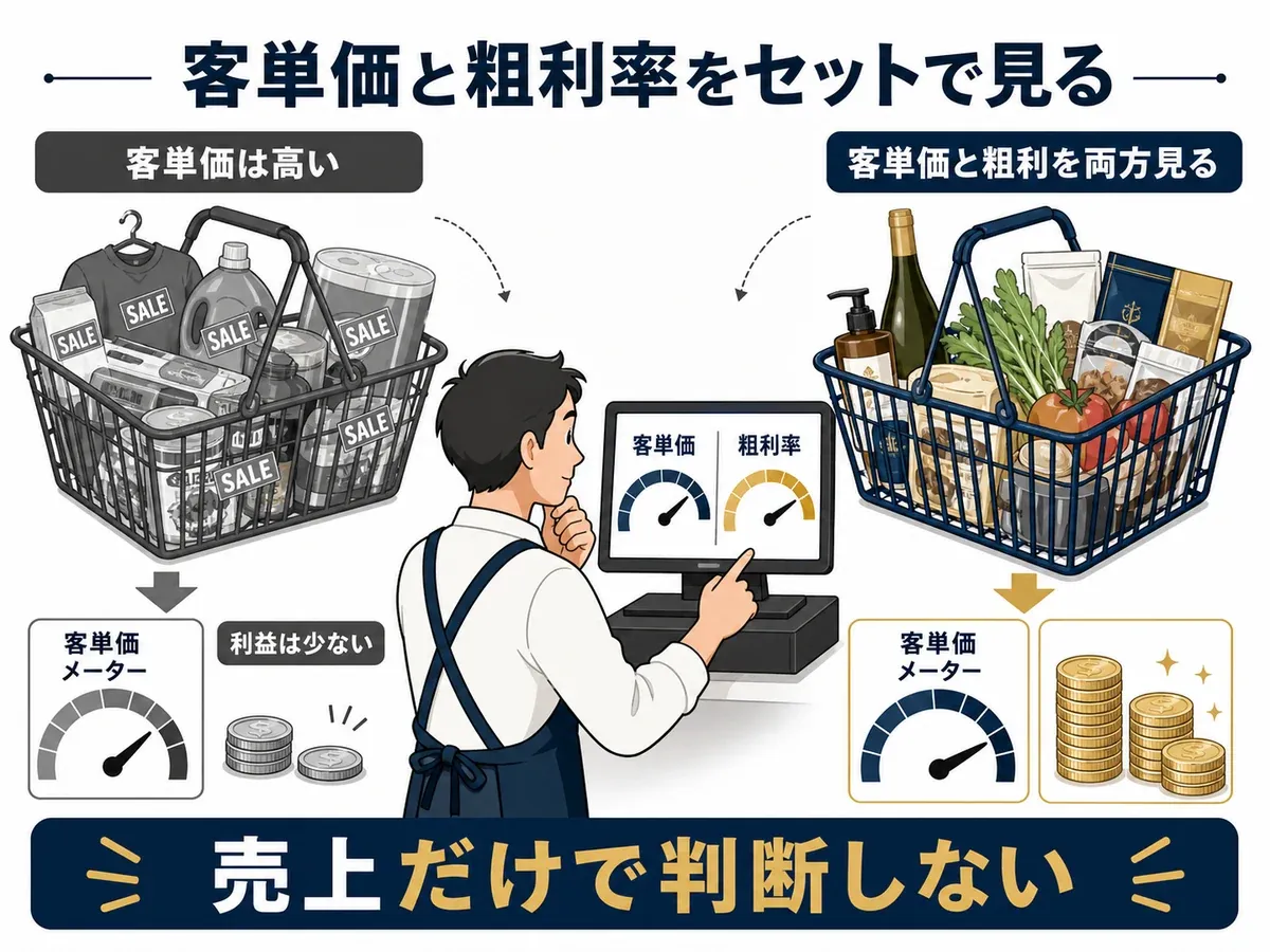 小売店が客単価と粗利率をセットで確認する理由