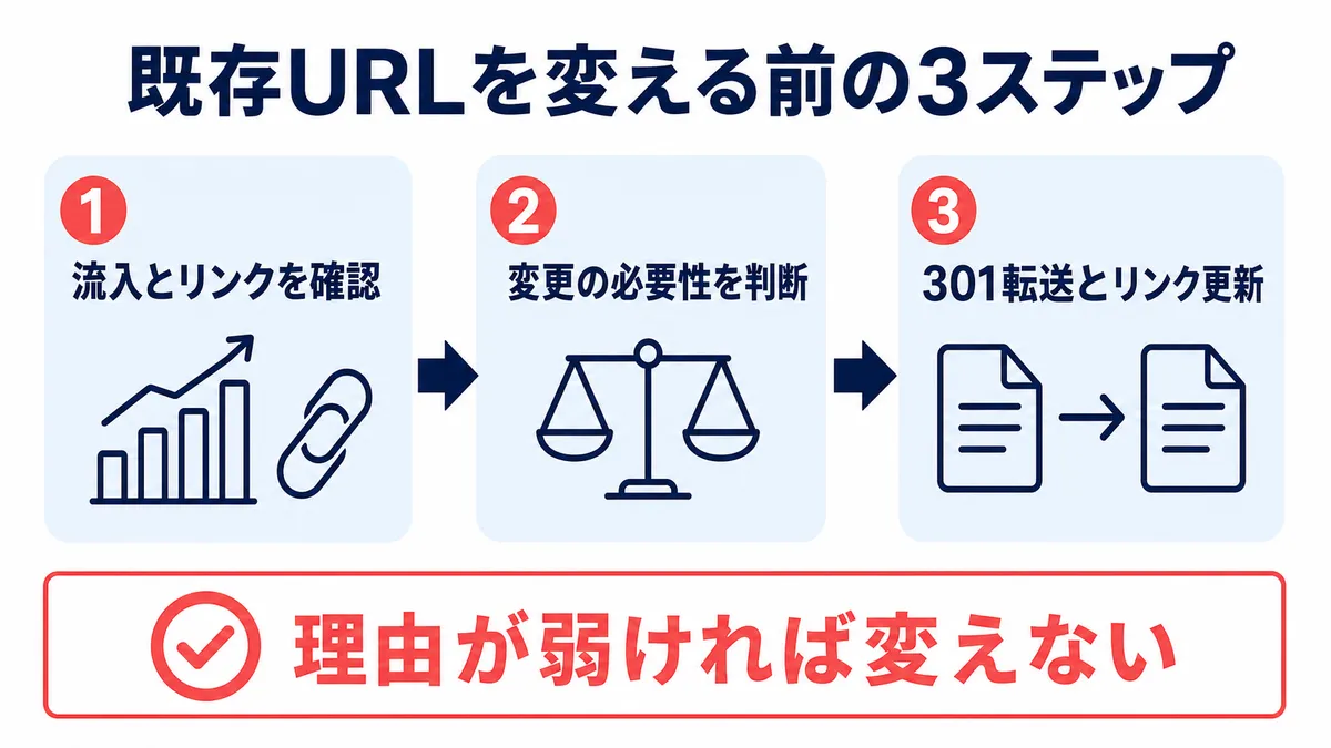既存URLを変える前の3ステップ