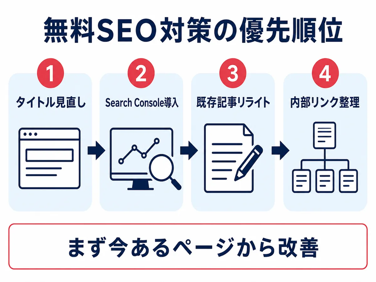 無料SEO対策の優先順位