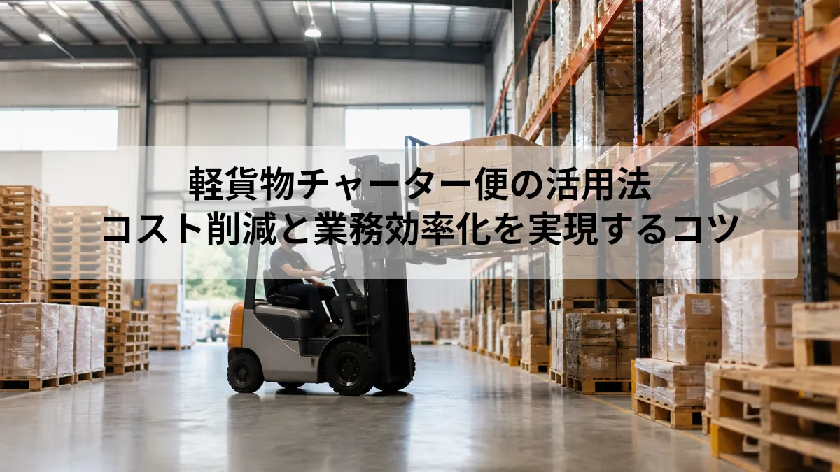 軽貨物 チャーター便 活用法