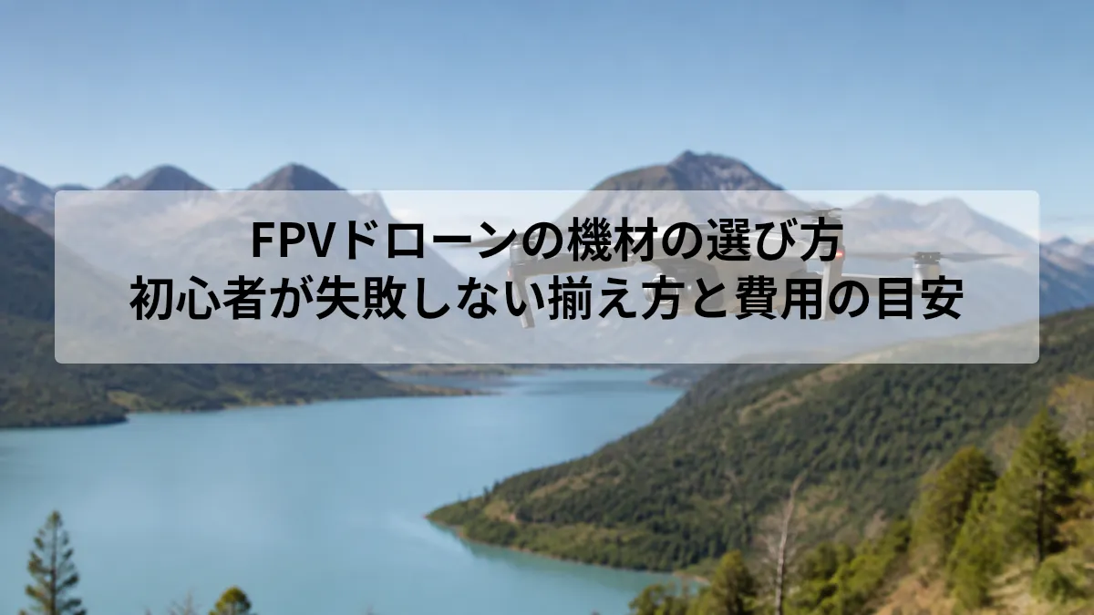 FPVドローン 機材 選び方