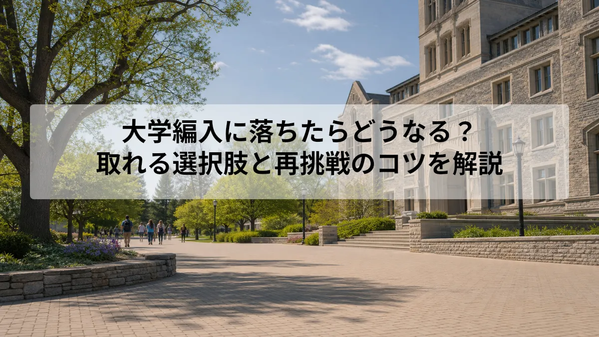 大学編入に落ちたらどうなる？｜取れる選択肢と再挑戦のコツを解説