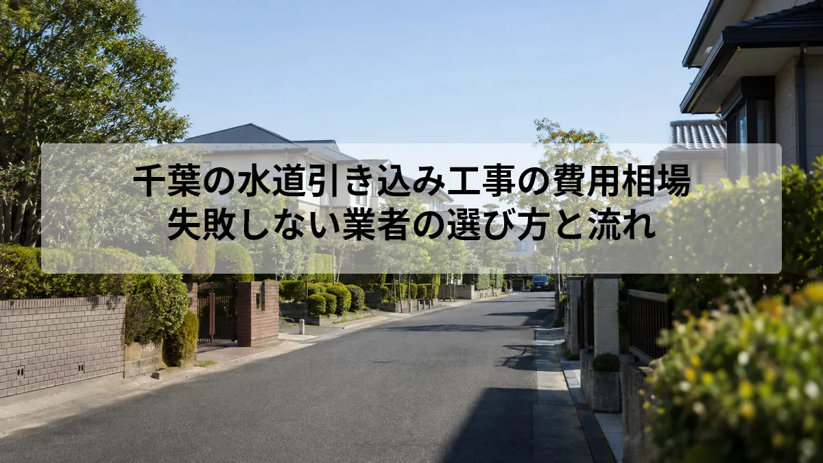 千葉 水道引き込み工事 業者