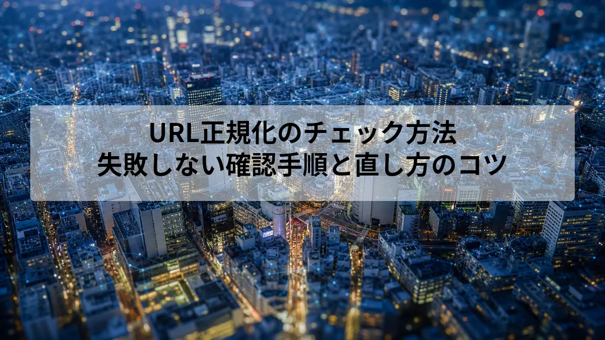 URL正規化 チェック方法