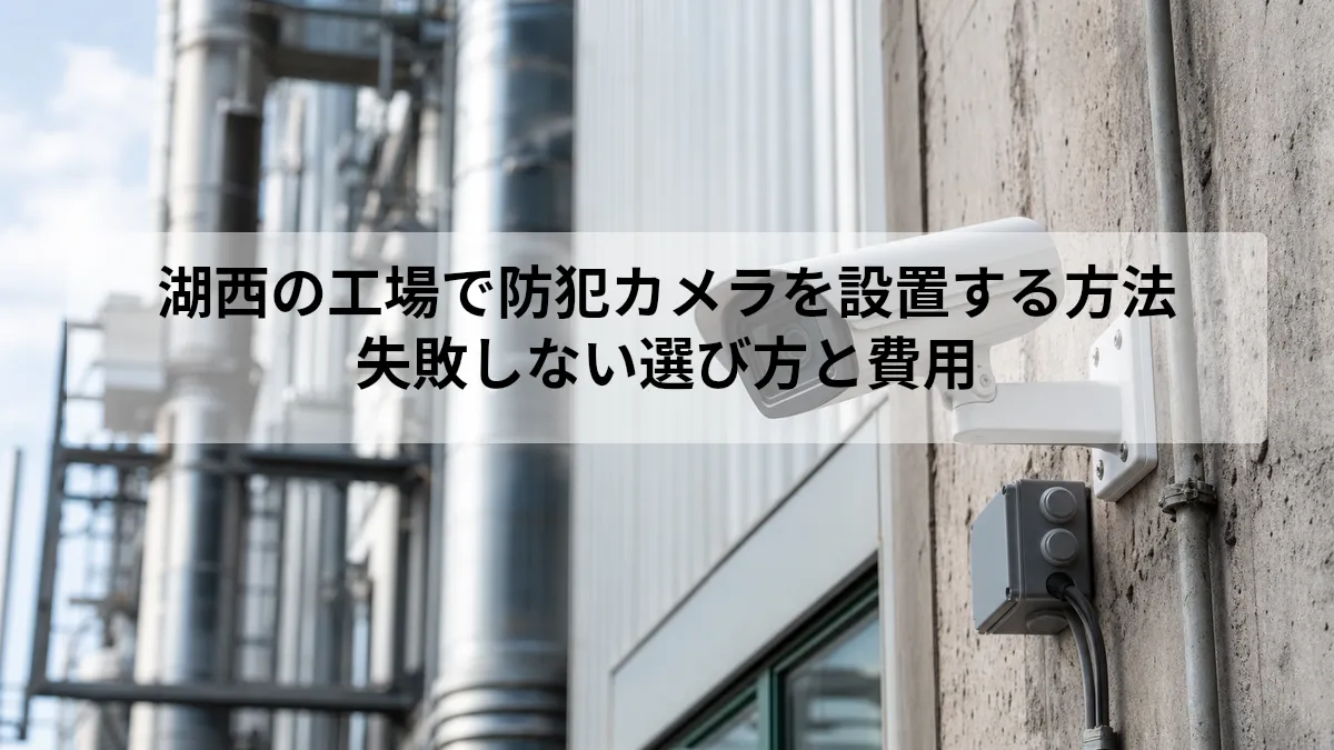 湖西の工場で防犯カメラを設置する方法｜失敗しない選び方と費用