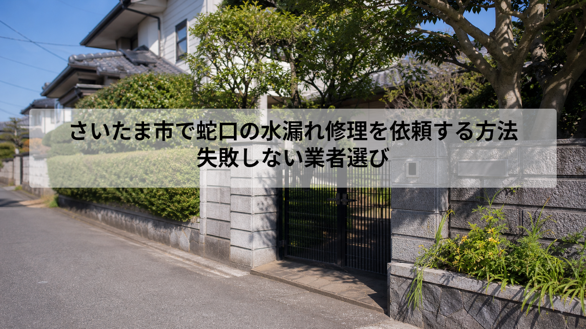 さいたま市 蛇口 水漏れ 修理