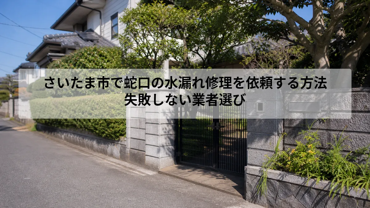さいたま市 蛇口 水漏れ 修理