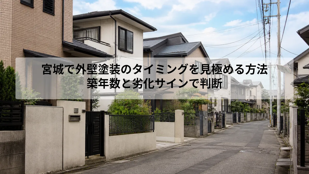 宮城で外壁塗装のタイミングを見極める方法｜築年数と劣化サインで判断