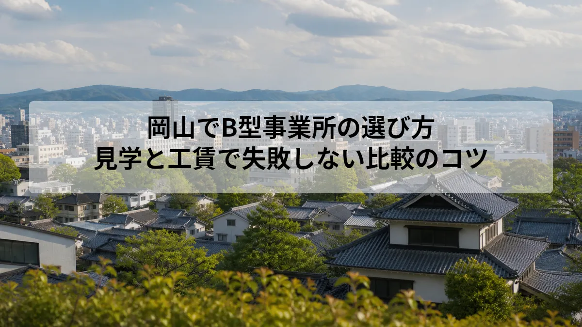 岡山でB型事業所の選び方｜見学と工賃で失敗しない比較のコツ