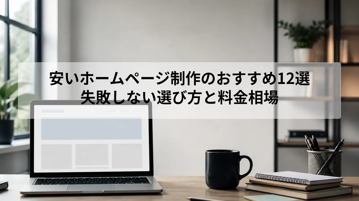 ホームページ制作 安い おすすめ