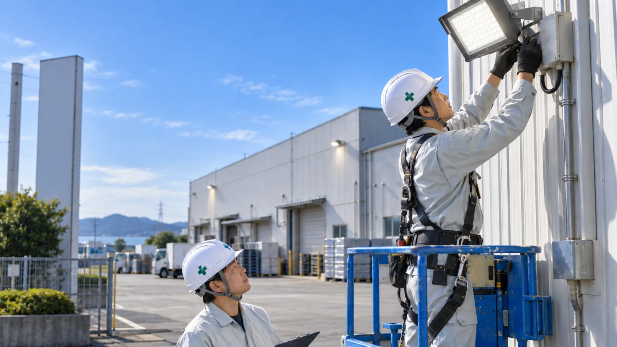 工場 屋外 LED工事 湖西