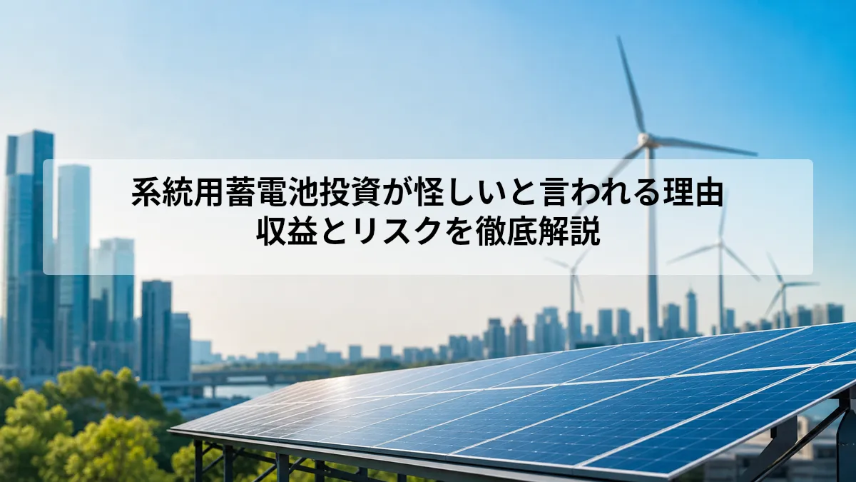 系統用蓄電池 投資 怪しい