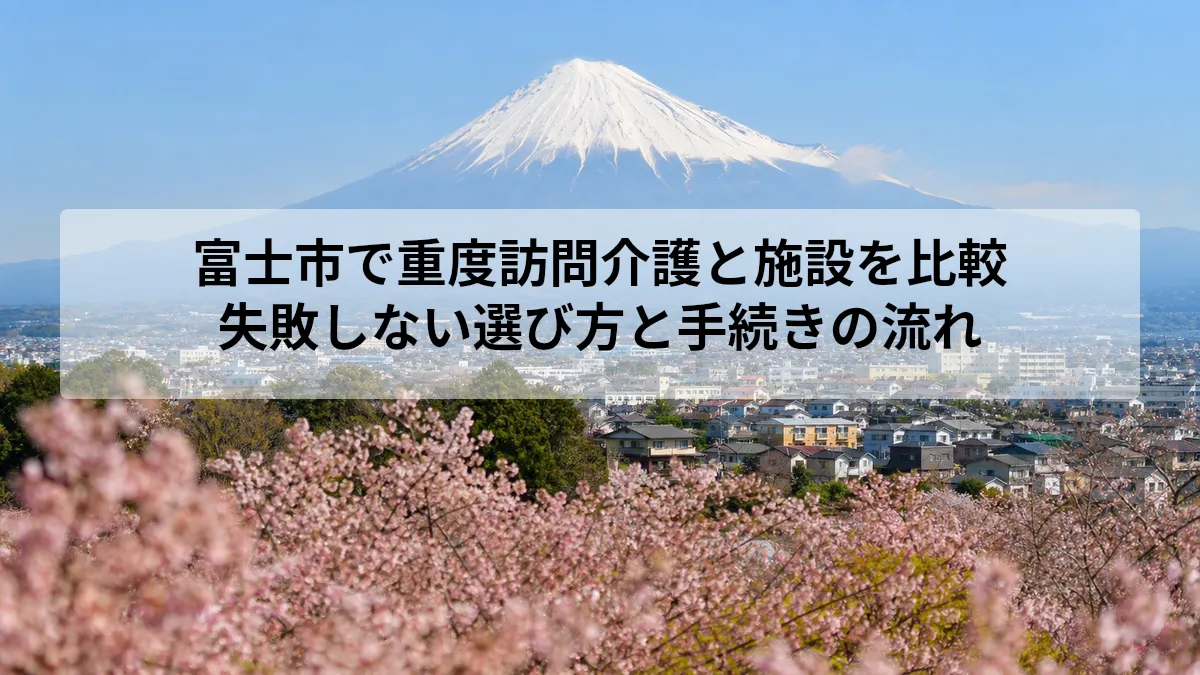 富士市で重度訪問介護と施設を比較｜失敗しない選び方と手続きの流れ