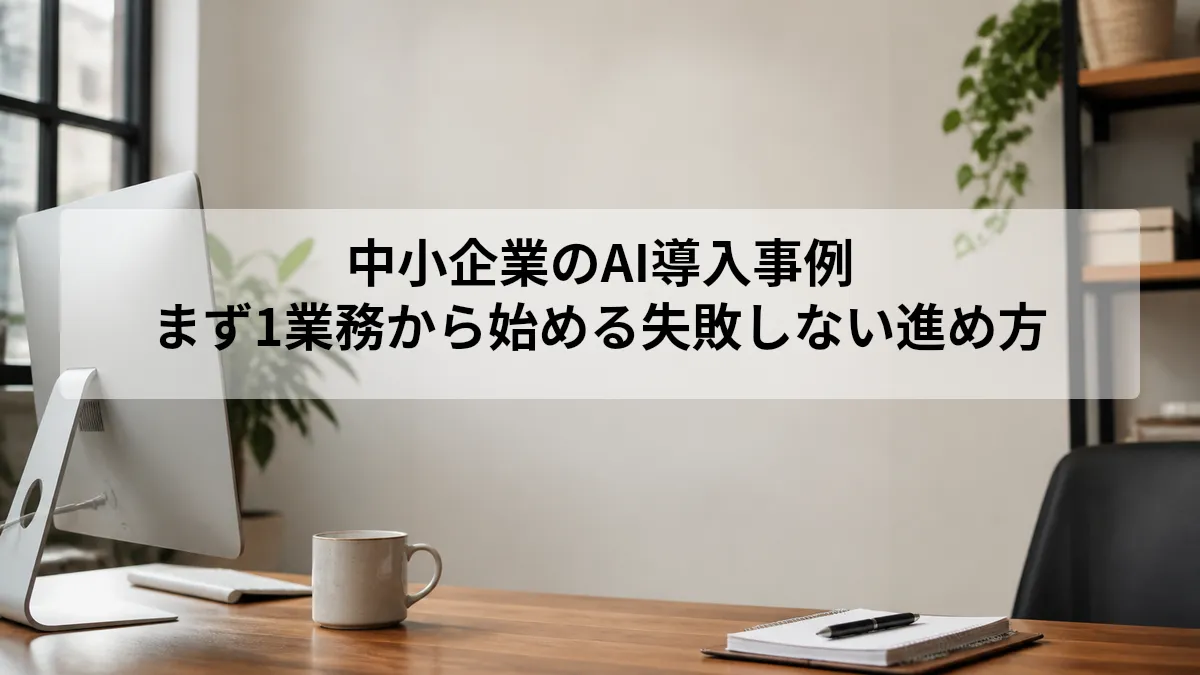 中小企業のAI導入事例｜まず1業務から始める失敗しない進め方