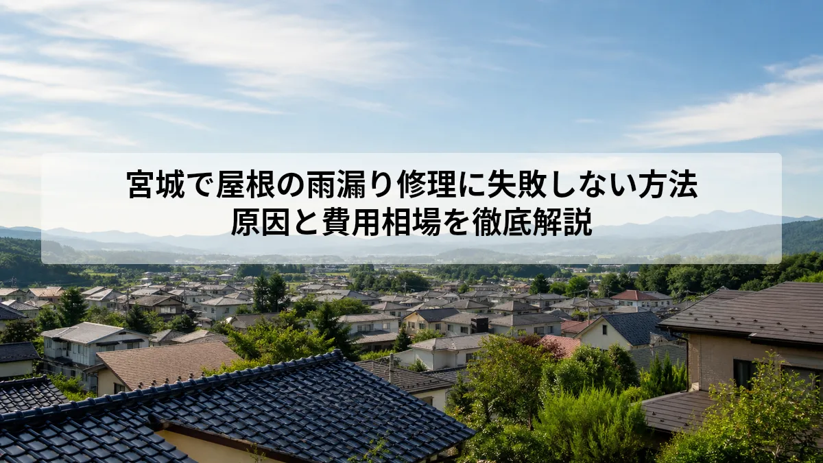 宮城で屋根の雨漏り修理に失敗しない方法｜原因と費用相場を徹底解説