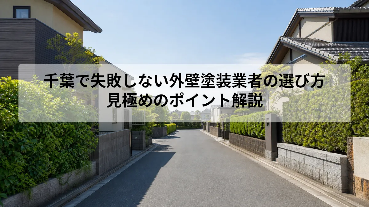千葉 外壁塗装 業者 選び方