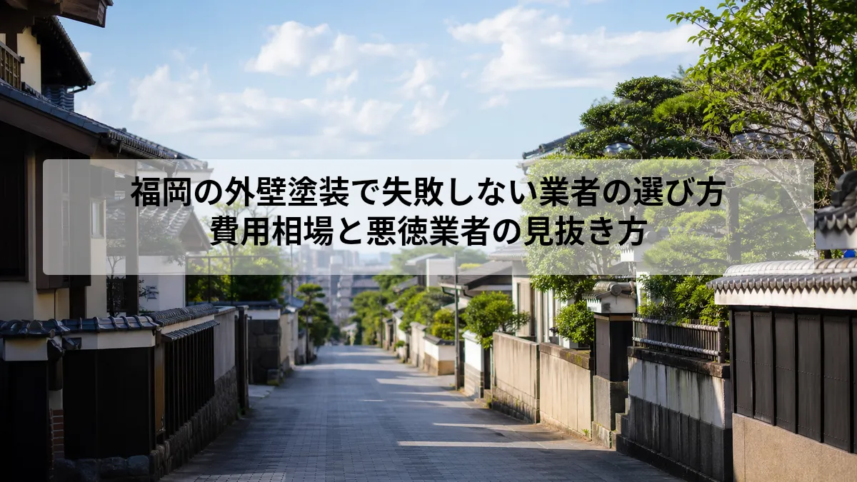 福岡の外壁塗装で失敗しない業者の選び方｜費用相場と悪徳業者の見抜き方