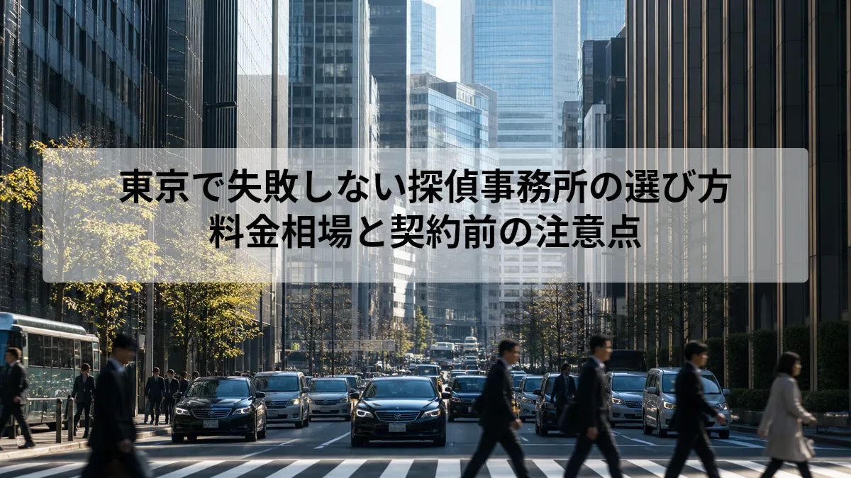 東京 探偵事務所 選び方 失敗しない