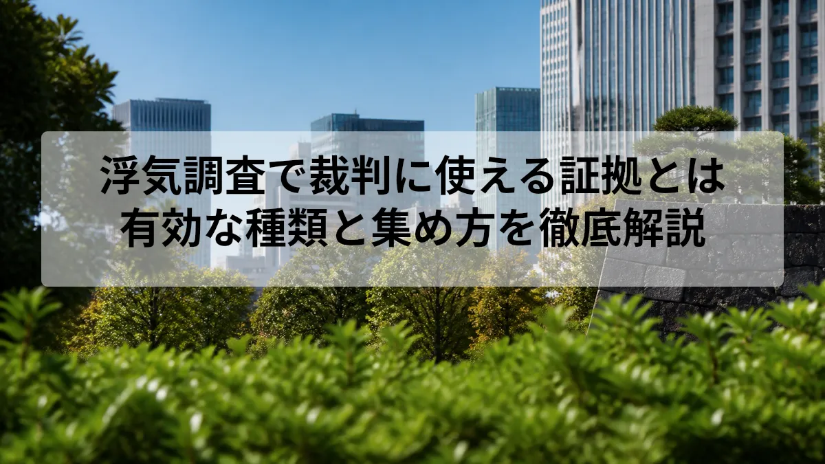 浮気調査 裁判 証拠 使えるもの