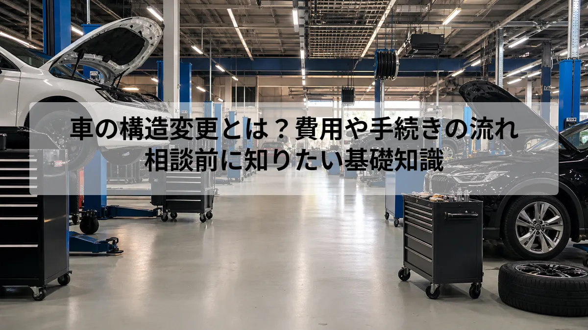 車の構造変更とは？費用や手続きの流れ｜相談前に知りたい基礎知識