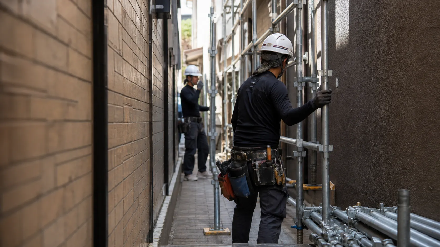 鳥取 狭小地 足場 仮設