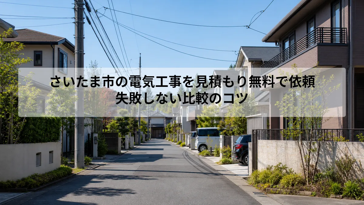 さいたま市の電気工事を見積もり無料で依頼｜失敗しない比較のコツ