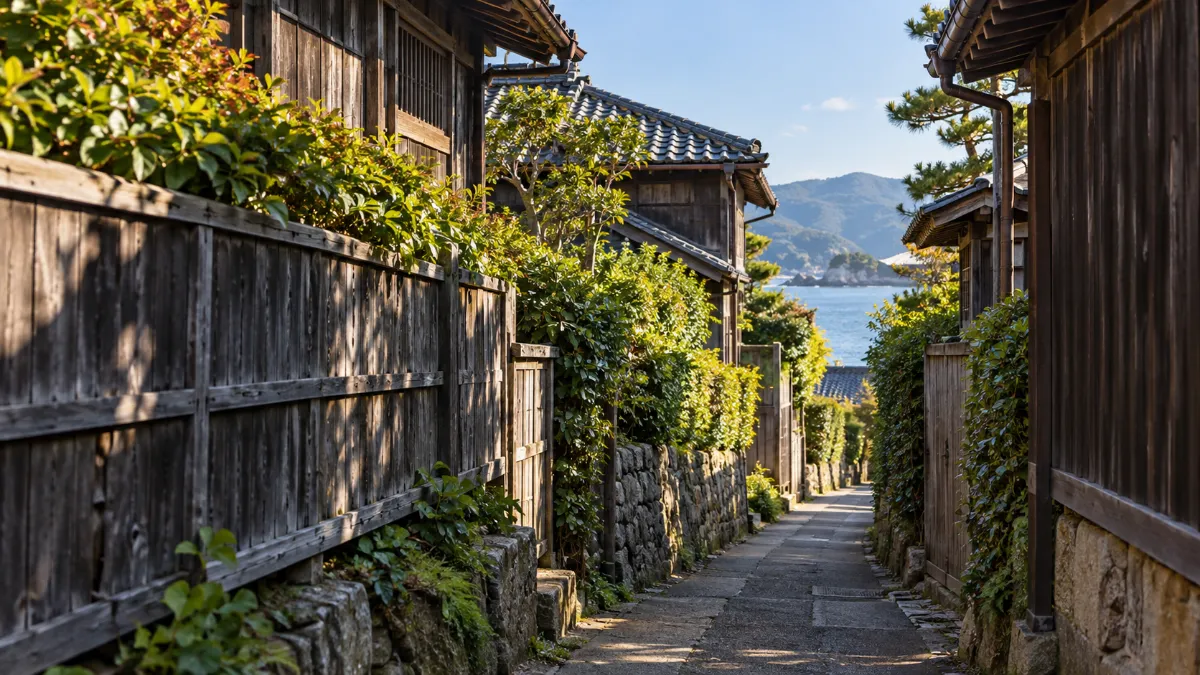 古い家が並ぶ細い路地