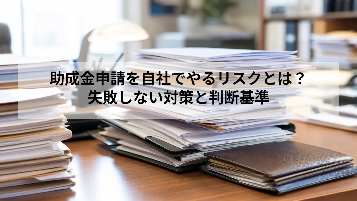 助成金申請 自社でやる リスク