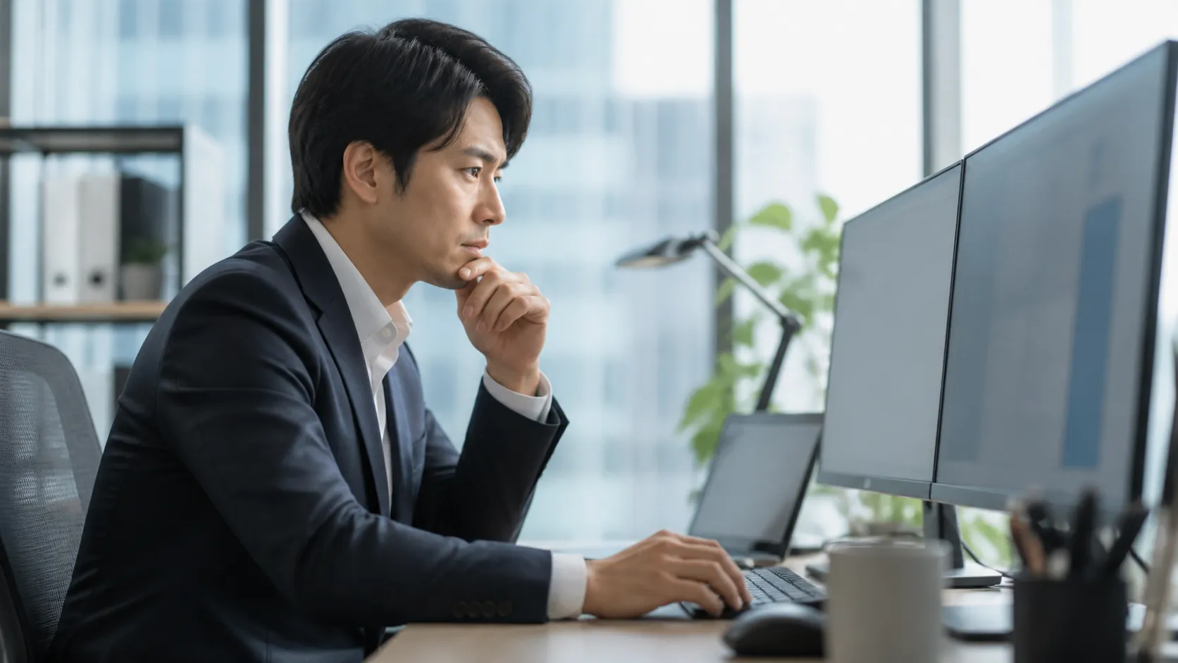 検索結果のクリック数が伸びない原因を分析するSEO担当者