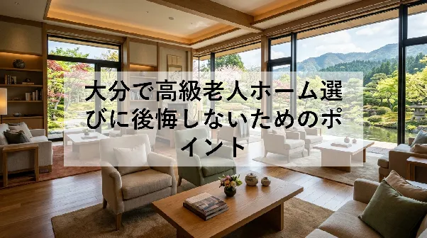 大分で高級老人ホーム選びに後悔しないためのポイント