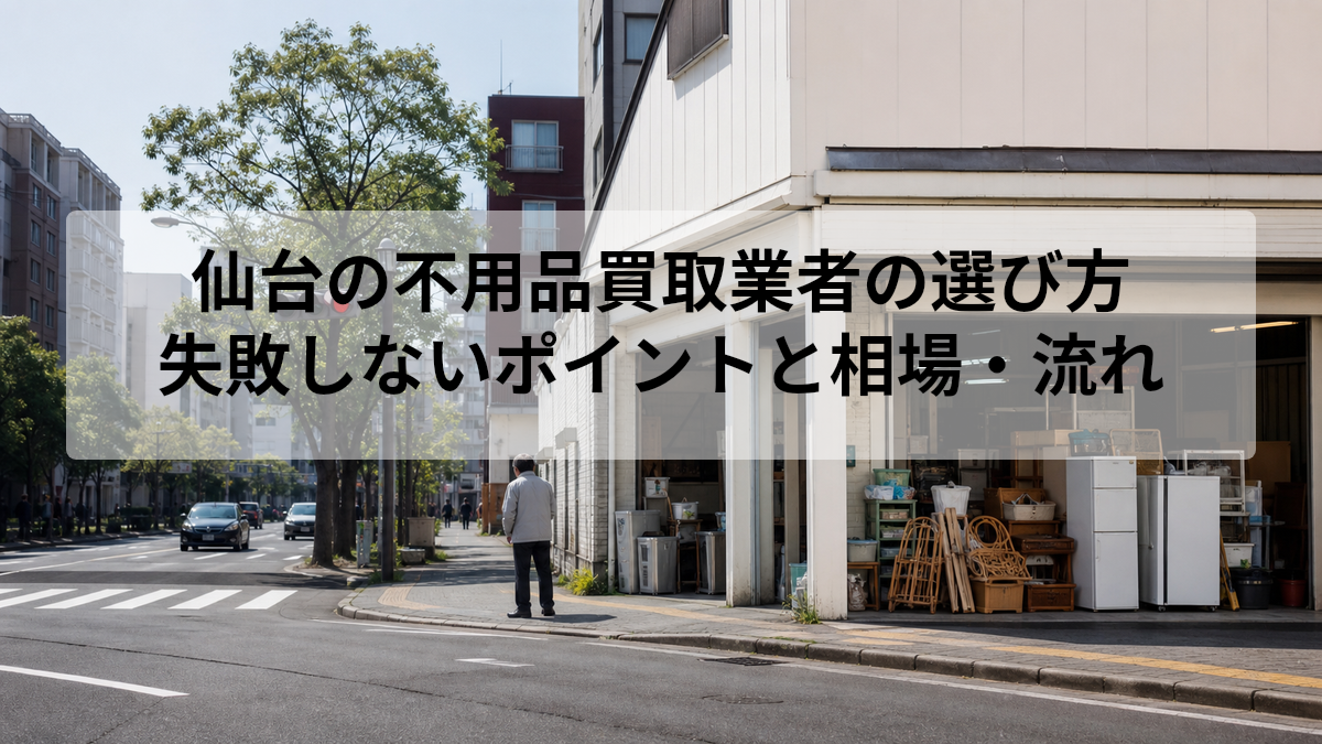 仙台の不用品買取業者の選び方｜失敗しないポイントと相場・流れ