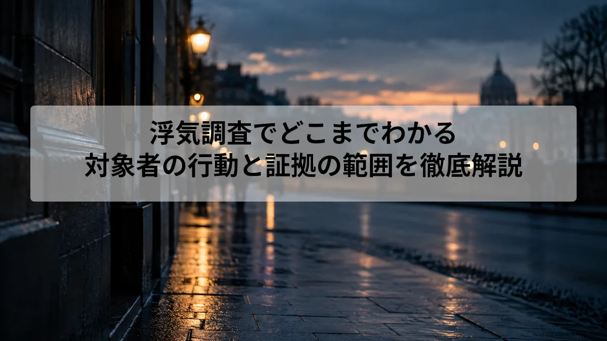 浮気調査 どこまで わかる