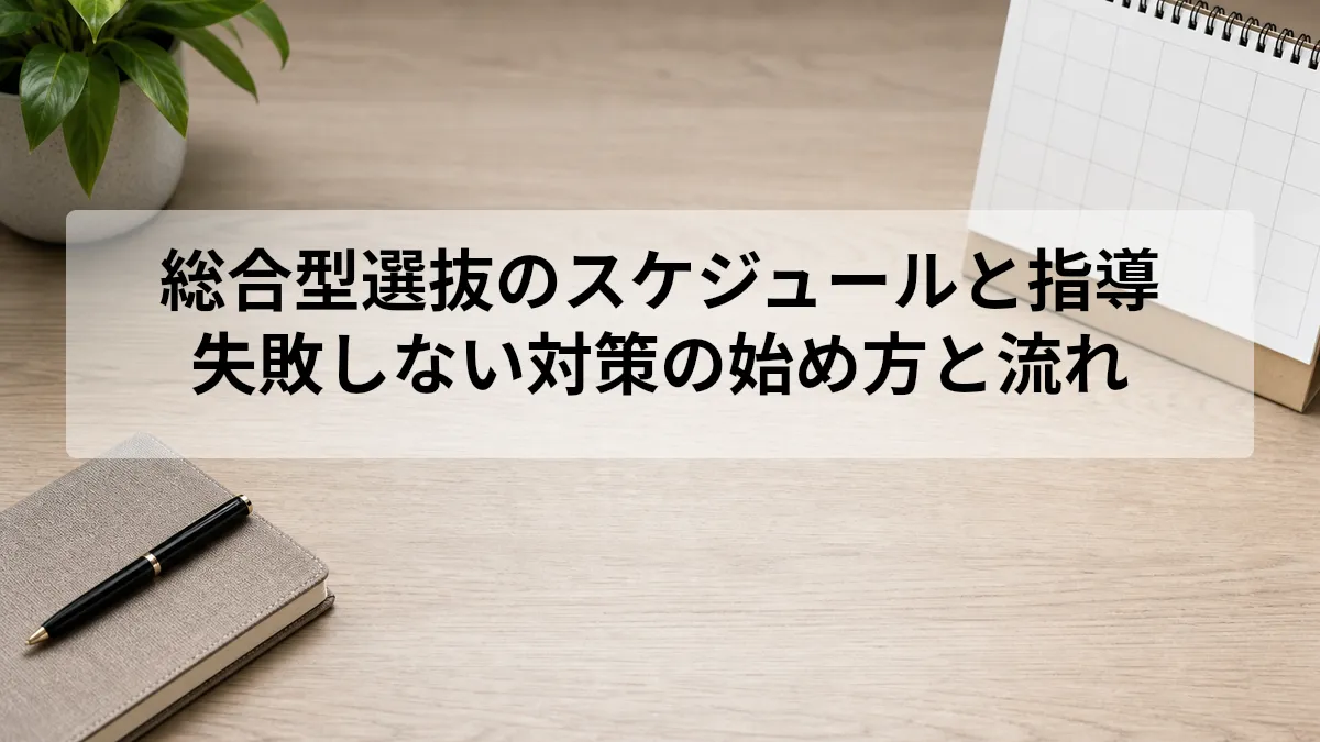 総合型選抜のスケジュールと指導｜失敗しない対策の始め方と流れ
