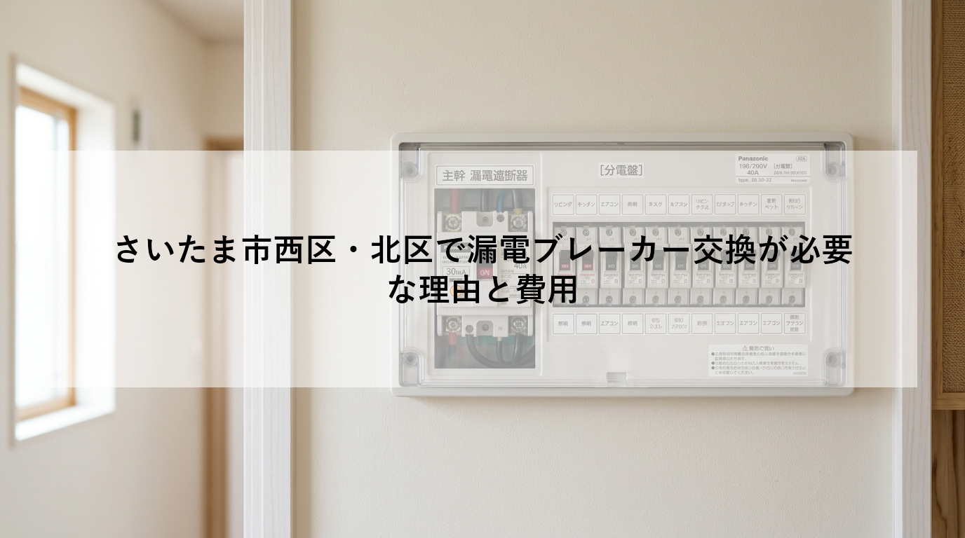 さいたま市西区・北区で漏電ブレーカー交換が必要な理由と費用
