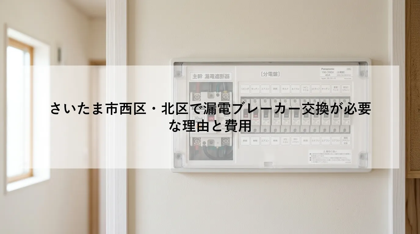 さいたま市西区・北区で漏電ブレーカー交換が必要な理由と費用