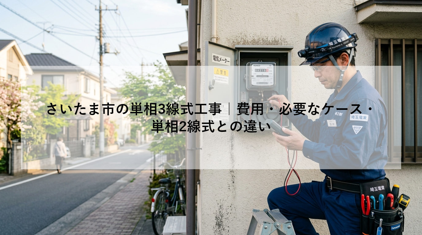 さいたま市の単相3線式工事｜費用・必要なケース・単相2線式との違い
