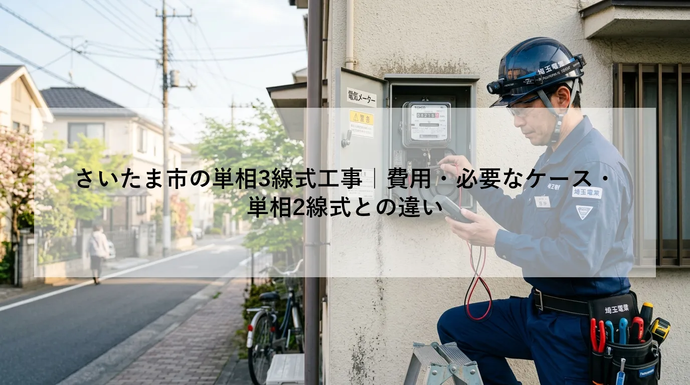 さいたま市の単相3線式工事｜費用・必要なケース・単相2線式との違い