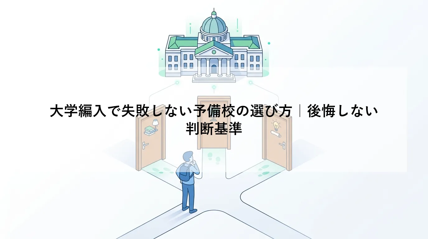 大学編入で失敗しない予備校の選び方｜後悔しない判断基準
