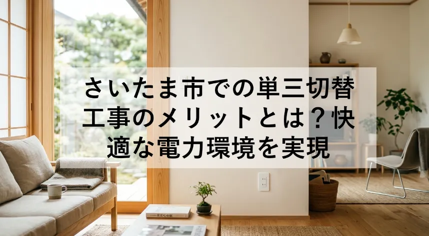 さいたま市での単三切替工事のメリットとは？快適な電力環境を実現